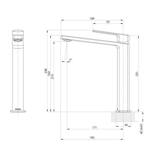 Phoenix Enviro316 Vessel Basin Mixer
