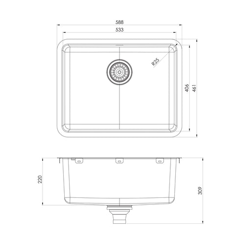 Phoenix Series 2000 Stainless Steel Large Bowl Sink