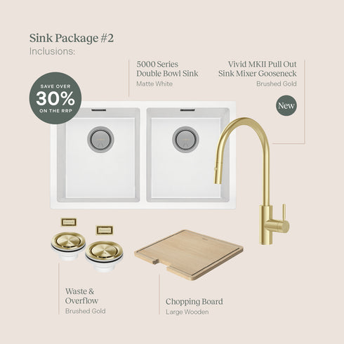 Phoenix Series 5000 Quartz White Sink Package