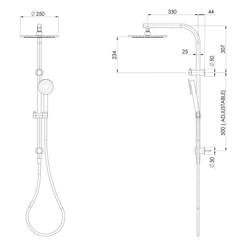 Phoenix Vivid Slimline 316 Stainless Steel Outdoor Twin Shower