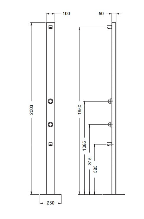 Rainware Beach Slim with Footwash 5001 Outdoor Shower