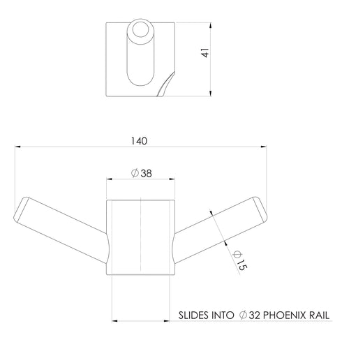 Phoenix Vertical Rail Hook