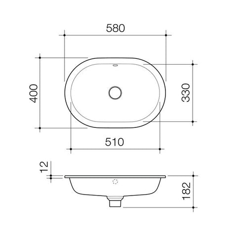 Caroma Liano II 580mm Pill Undercounter Basin