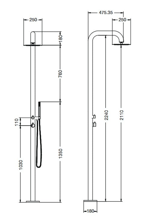 Rainware Bronte Freestanding Outdoor Shower