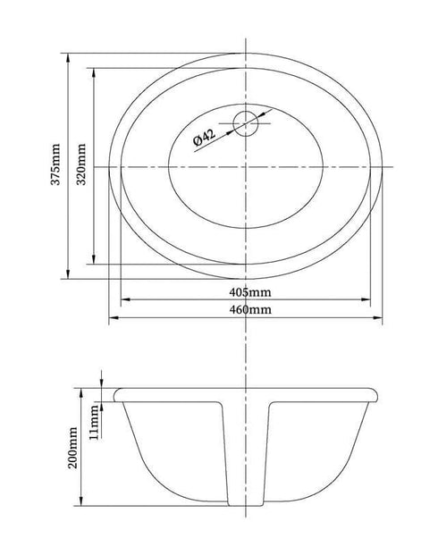Turner Hastings Narva 48 x 39 Under Counter Ceramic Basin