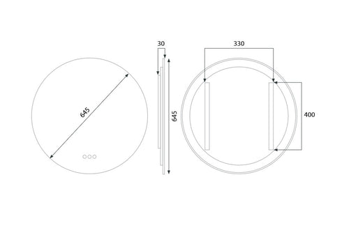 Radiant OLËK Aura Round 60 LED Framed Mirror