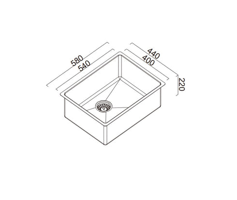 Abey Alfresco 540 Large Bowl Sink Marine Grade 316 SS