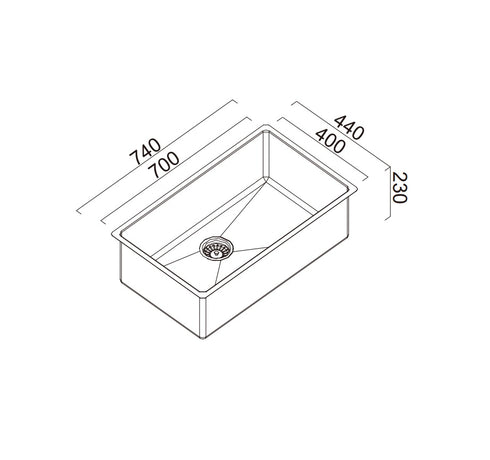 Abey Alfresco 700 Large Bowl Sink Marine Grade 316 SS