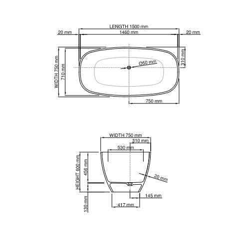 Dado Amsterdam Freestanding Bath
