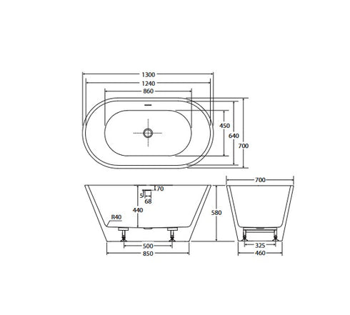 Fienza Austin Freestanding Bath