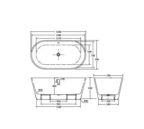 Fienza Austin Freestanding Bath