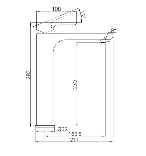 Harmony Bassini Plus Tall Basin Mixer
