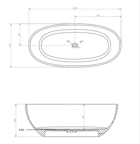 Wow Translucency 1650mm Resin Stone Bath Amber Brown