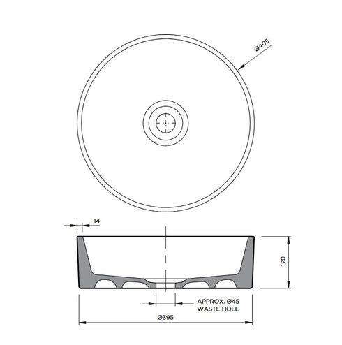 Robert Gordon Clay 400 Ceramic Above Counter Round Basin