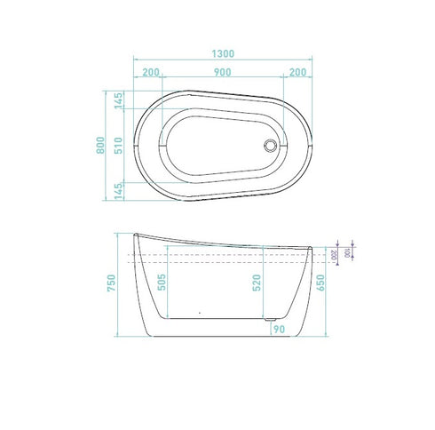 Decina Cosmo Soaker Freestanding Bath
