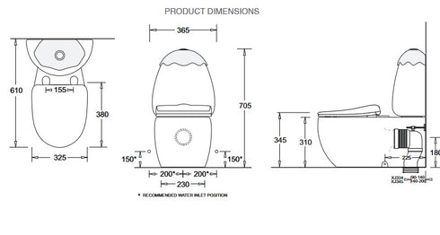 Johnson Suisse Egg Junior II Back To Wall Toilet