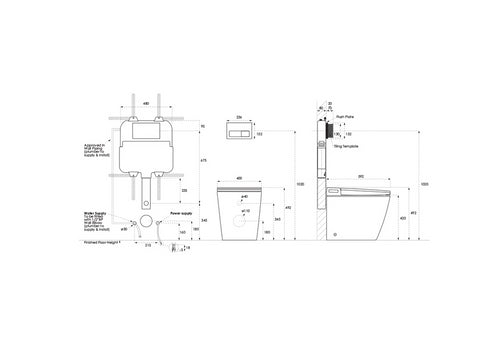 Argent Evo Wall Faced Smart Bidet Toilet Package