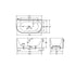 Fienza Eleanor 1500 Fluted Back To Wall Bath
