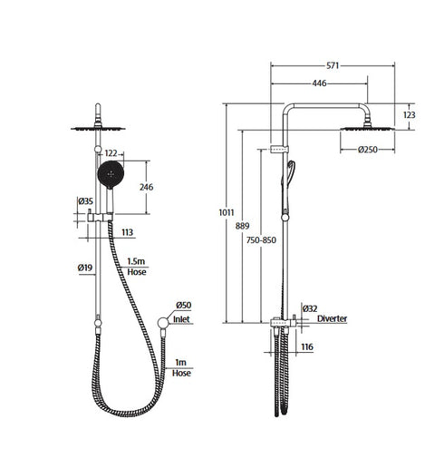 Kaya Retrofit Twin Shower System