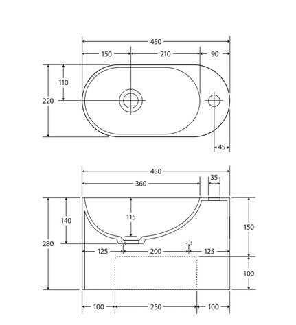 Ari Solid Surface Wall Basin