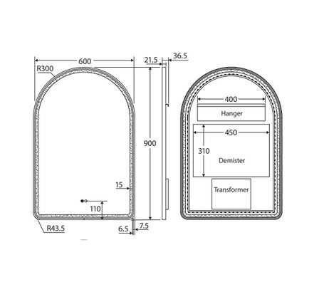 Fienza Valentina LED Arch Mirror