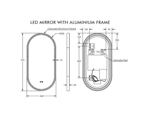 Remer Gatsby 450x900D Led Mirror