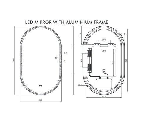 Remer Gatsby 600x1000D Led Mirror