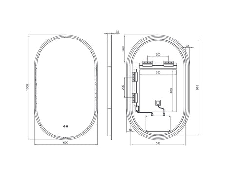 Remer Gatsby 600x1000D Led Mirror