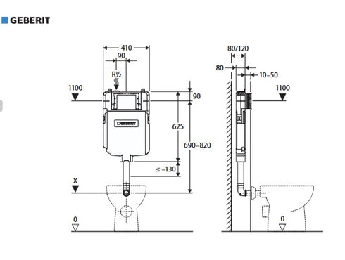 Fienza Aluca Wall Face Package with Geberit Inwall Cistern