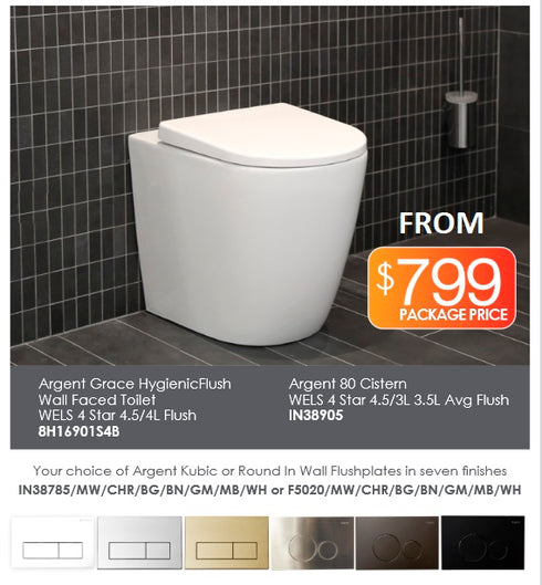 Argent Grace Wall Face Package with Inwall Cistern
