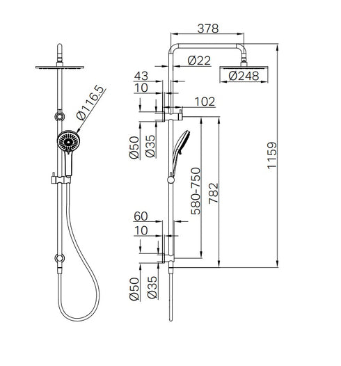 Harmony Bassini Plus Twin Shower