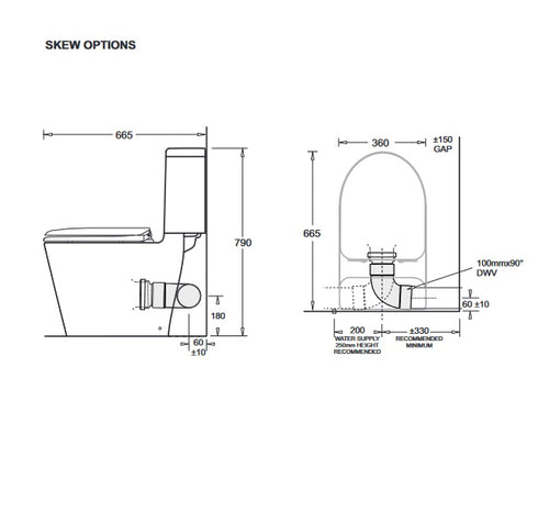 Space Solution Close Coupled Skew Toilet Suite