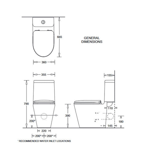 Space Solution Close Coupled Skew Toilet Suite