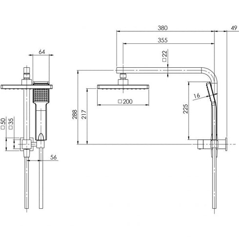 Phoenix Lexi Compact Twin Shower