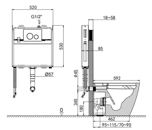 LAFEME Crawford In Wall Smart Bidet Toilet Package