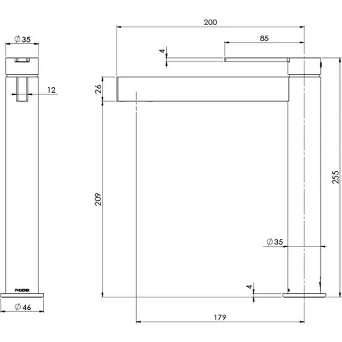 Phoenix Lexi MKII Vessel Basin Mixer