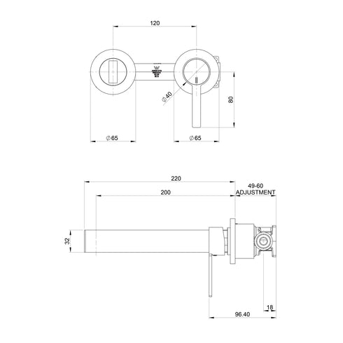 Phoenix Lexi MKII Wall Bath Mixer