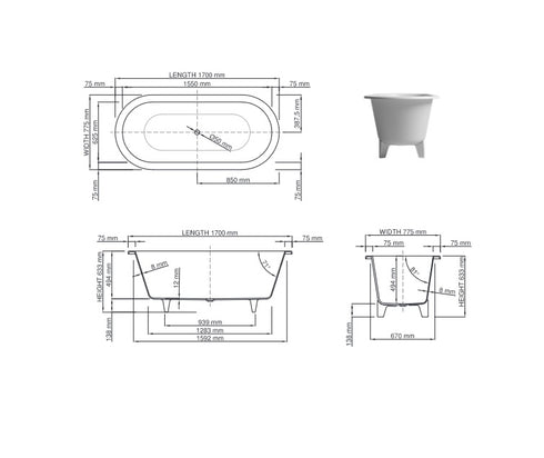 Dado Liberty Freestanding Modern Feet Bath
