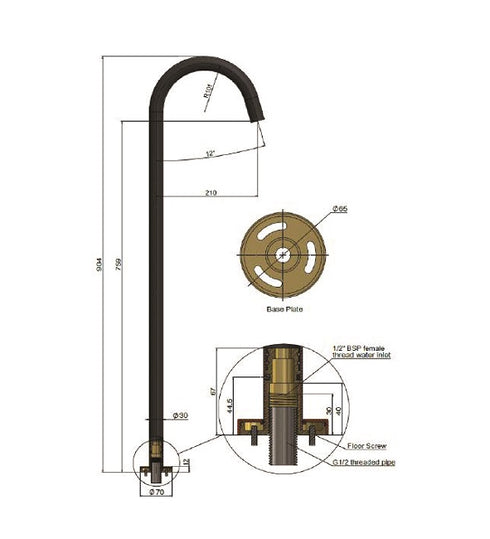 Meir Round Freestanding Bath Spout
