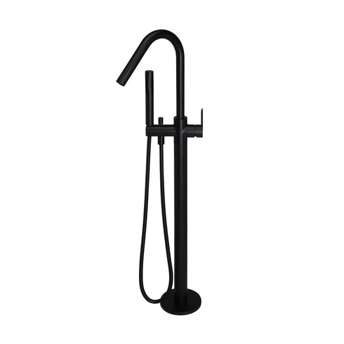 Meir Round Paddle Freestanding Bath Spout and Hand Shower