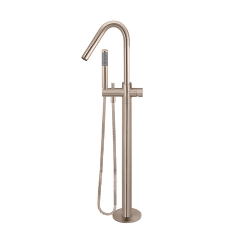 Meir Round Pinless Freestanding Bath Spout and Hand Shower