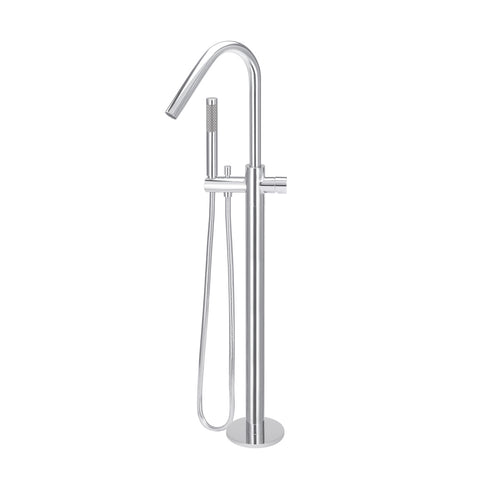 Meir Round Pinless Freestanding Bath Spout and Hand Shower