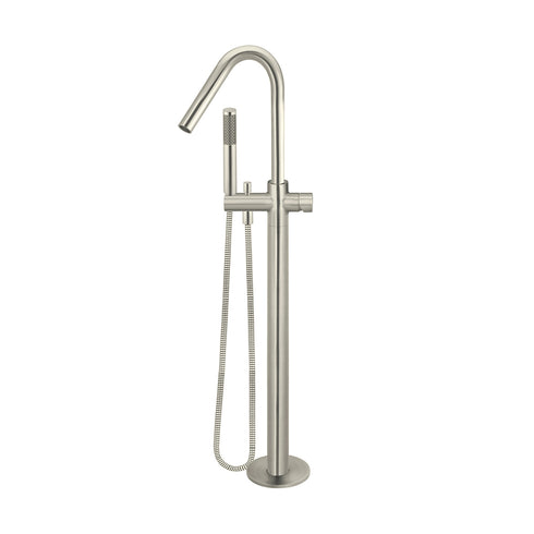 Meir Round Pinless Freestanding Bath Spout and Hand Shower
