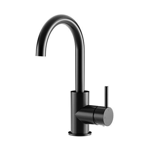 Meir Round Gooseneck Basin Mixer with Cold Start