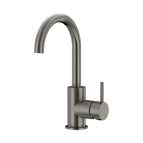 Meir Round Gooseneck Basin Mixer with Cold Start