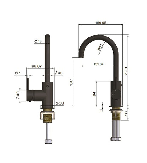 Meir Round Gooseneck Basin Mixer with Cold Start