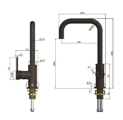 Meir Round Kitchen Mixer Tap