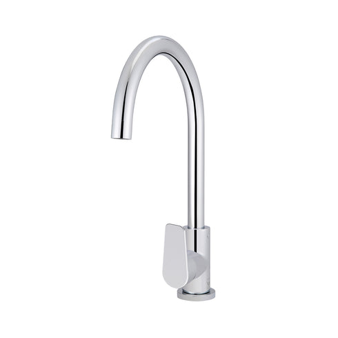 Meir Round Gooseneck Kitchen Mixer Tap with Paddle Handle