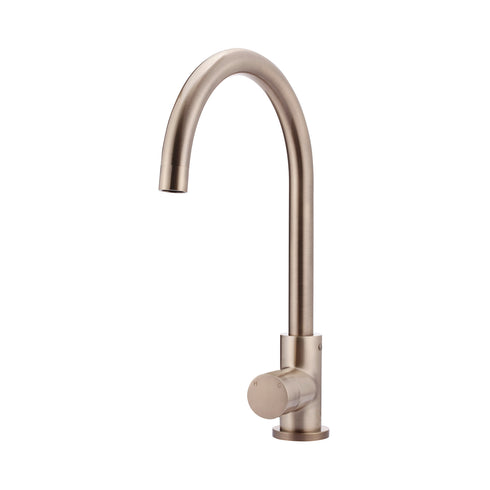 Meir Round Gooseneck Kitchen Mixer Tap with Pinless Handle