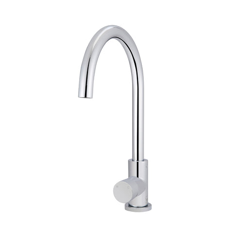 Meir Round Gooseneck Kitchen Mixer Tap with Pinless Handle